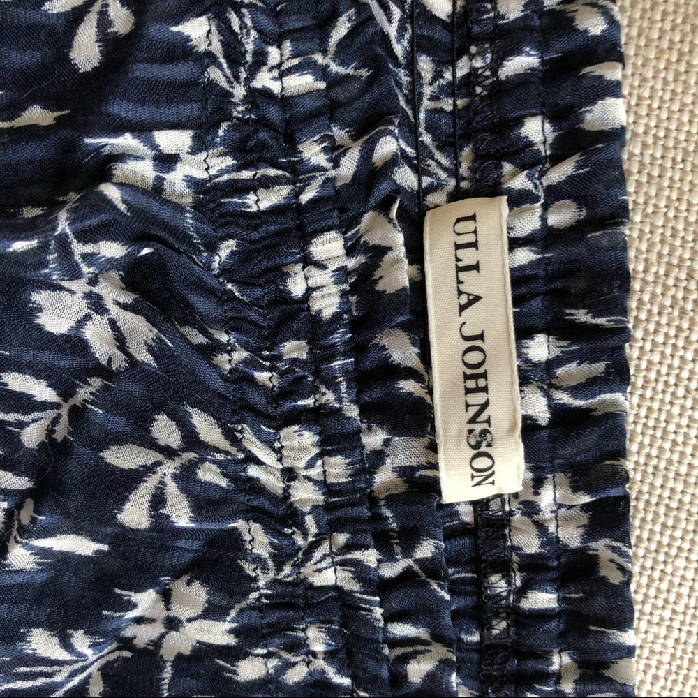 Ulla Johnson Blouse Blue Floral Off Shoulder US 10 Leoda - Picture 9 of 9